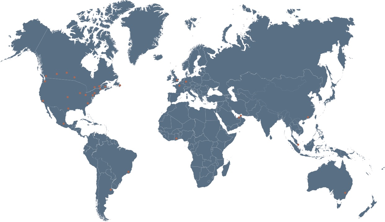 Goldbeck Map of our recruiting Global Reach